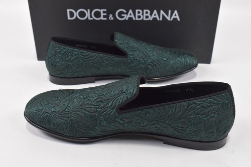 Dolce&Gabbana NWB Loafers / Slippers Size 41.5 8.5 US Dark Green Floral Motif - Picture 8 of 10