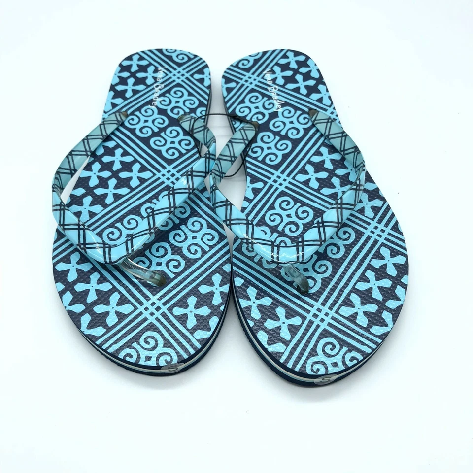 Sandalias chanclas Vera Bradley para mujer geométricas aguamarina azul marino 5-6 Foto 2 de 4