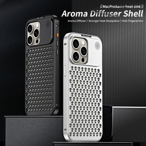 For iPhone 15 Pro Max 14 13 12 Aluminum Alloy Heat Dissipation Aromatherapy Case - Picture 3 of 15