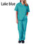 miniature 18 - Women Men Hospital Medical Doctor Nurse Scrubs Tunic Work Uniform 2pcs Suits