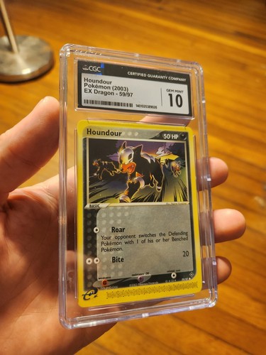 (POP 39) CGC 10 GEMAS COMO NUEVAS Houndour 2003 Tarjeta Pokémon 59/97 EX Dragón Lector Electrónico  - Imagen 1 de 4