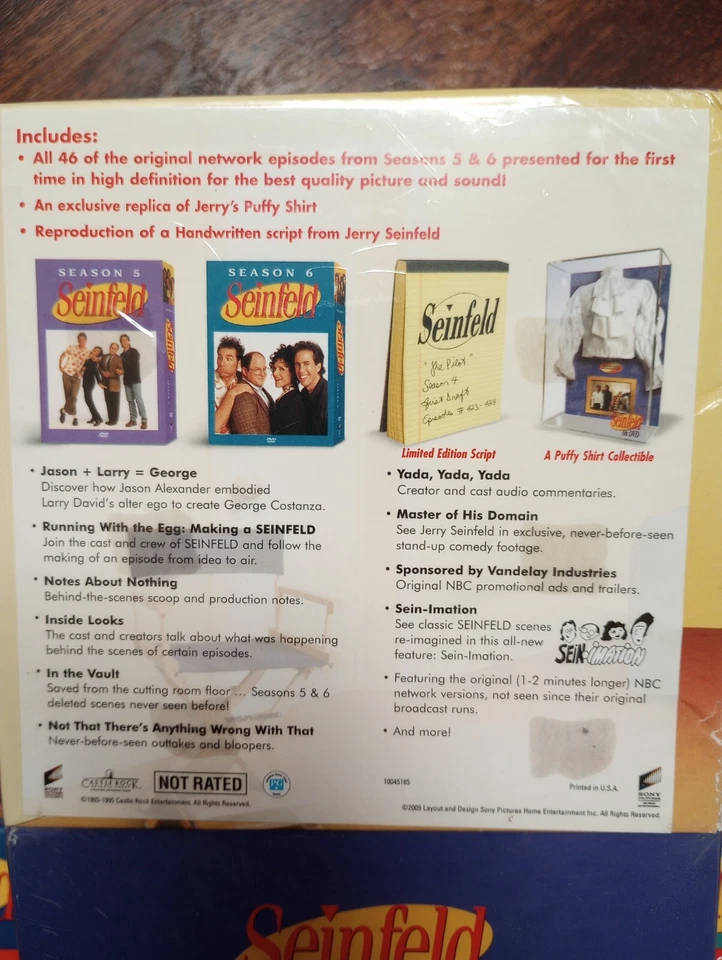 Seinfeld Series on DVD Seasons 1 2 3 4 5 6 The Puffy Shirt Gift Box Set Script - Image 4 of 4