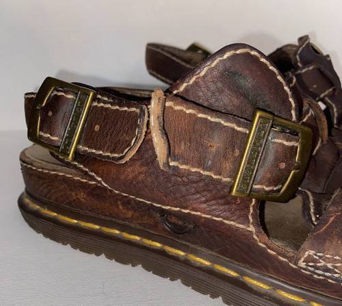 Dr Martens Sandals BROWN Leather Chunky Fisherman Vintage Slingback 11 UK 12 US - Picture 10 of 11