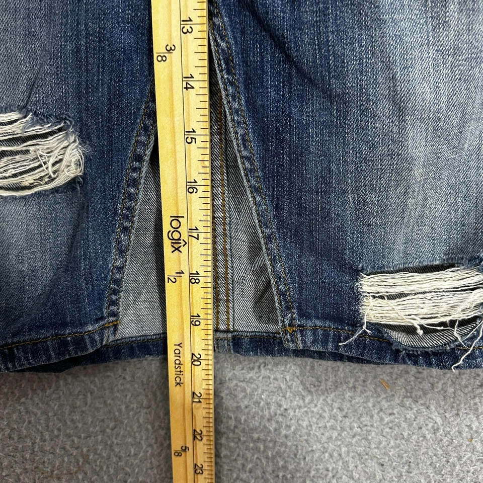 Joes Jeans Denim Mini Skirt Women 25 Blue Button Fly Distressed Cotton Boho Y2K - Изображение 3 из 4