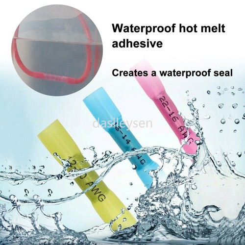1000pcs Heat Shrink Butt Wire Splice Connectors Seal Crimp Terminals Waterproof - Picture 2 of 24