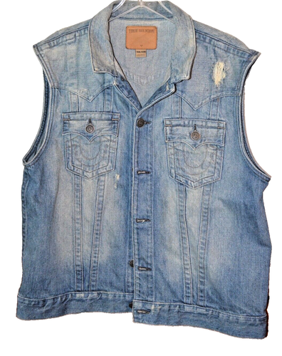TRUE RELIGION Men's Sleeveless Jimmy Denim Vest Slow Cruisn'  SZ 3XL/3TG XXXL