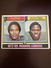 O.J. Simpson John Brockngton 1973 NFL Rushing Leaders 1974 Topps #328