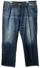 Lucky Brand Stretch Bootcut Jeans 38 x 31 Short Men Dark Wash Relax Fit Classic