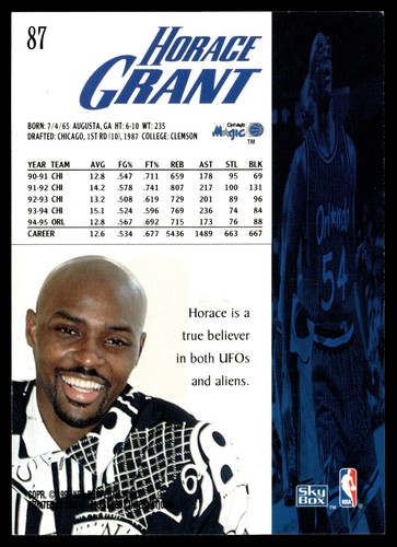 1995-96 SkyBox Premium #87 Horace Grant - Picture 2 of 2