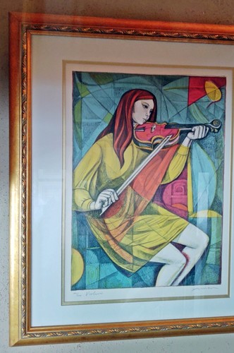 Irving Amen "Violin" Hand Signed Limited Edition Lithograph Litho Auto Art Music - Picture 4 of 6