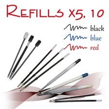  x5, x10 Compatible ball pen refill ink - standard, slim, crystal BLUE/BLACK/RED