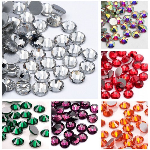 1440 Pcs FlatBack Crystal Rhinestone Gemstones Diamantes SS6-SS10 Nail Art DIY - Picture 1 of 25