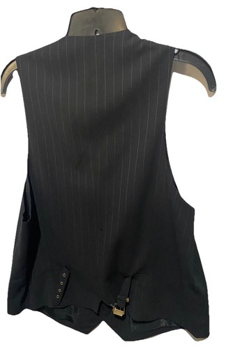 VNTG Gianni Versace Couture Mens Black Pinstripe Button Down Vest Size 52 Italy - Picture 12 of 20