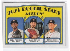 2021 Topps Heritage #211 Astros Rookie Stars (Paredes / Taylor / Jones)
