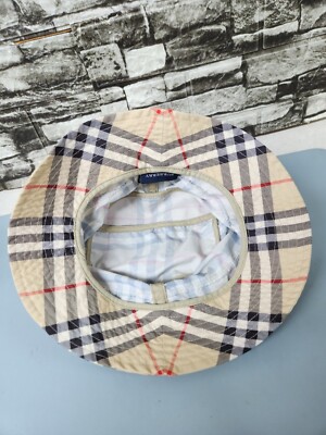 バーバリー　バケハ BNWT Burberry Check Bucket Hat Blue Knight Size Small | eBay