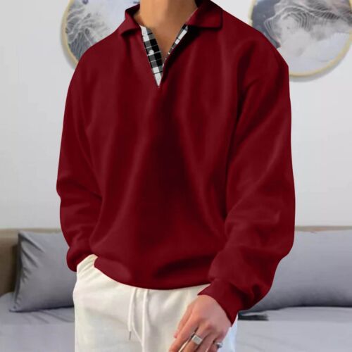 Herren Langarmhemden Freizeit Thermo Loose Fit Pullover Sweatshirts Blau Grau - Bild 8 von 48