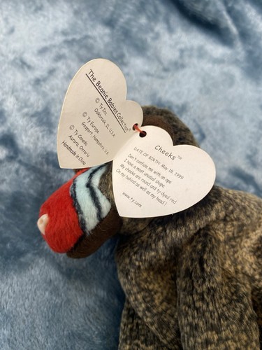 Cheeks Baboon TY The Beanie Babies Retired DOB: May 18th 1999 - Preowned Used. - Picture 7 of 10