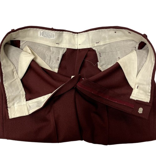 Vtg 70's Haband Chocolate Trousers MoD TEXTURED Bell Bottom Golf DISCO Pants 34 - Picture 5 of 9