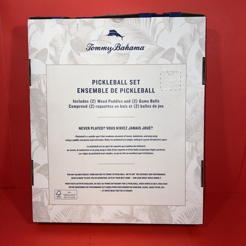 Tommy Bahama Pickleball Set For 2. Includes 2!wooden Paddles And 2 Game Balls - Picture 5 of 5