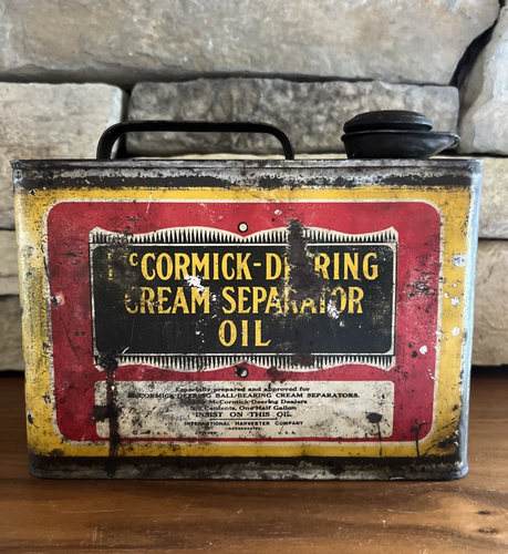 ANTIKE 1926 McCORMICK HIRSCH SAHNEABSCHEIDER ÖL 1/2 GALLONE DOSE - Bild 5 von 12