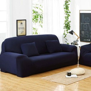 Yosoo Housse De Canapé 3 Places Solides Couverture en Tissu Bleu Profond
