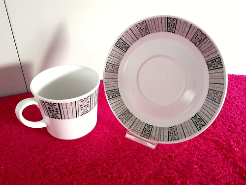 Noritake Progression Japan '' Nocturne '' #9046 Tea/ Coffee Cup and Saucer Set - Picture 8 of 10