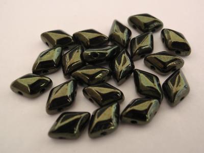 40 8 x 5 mm Czech Glass Gemduo Beads Apollo Gold