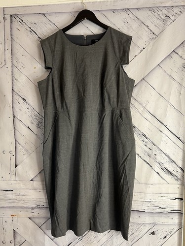Vestido Vaina J Crew X Tollegno 1900 Mujer Talla 18 Negro Lana Elástica Italiana Sólida - Imagen 3 de 9