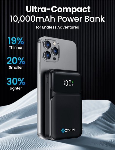 Mini 10000mAh Power Bank with Built-in Cables Fast Portable Charger for iPhone - Picture 4 of 7