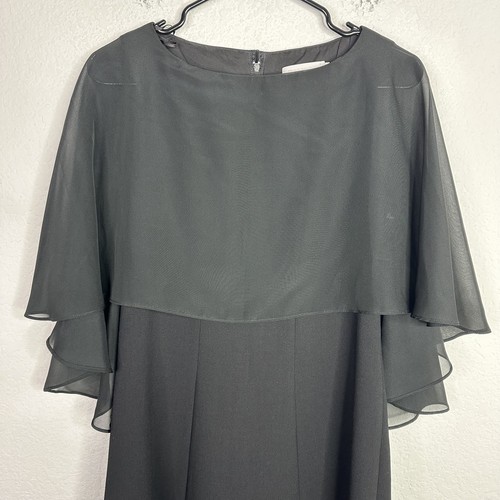 Anne Fontaine Dress Womens EU38/US 4-6 Black Sleeveless Chiffon Collar Sheath - Picture 4 of 8