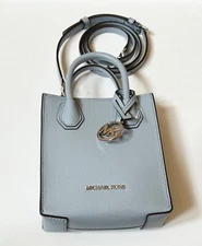 MICHAEL KORS MERCER XS NORTH SOUTH SHOPPER SHOULDER CROSSBODY BAG PALE BLUE