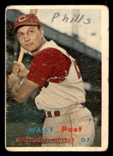 1957 Topps Baseball #157 Wally Post PR *f1