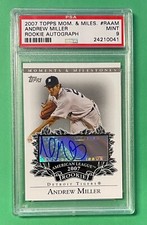 2007 TOPPS MOMENTS & MILESTONES ANDREW MILLER AUTO ROOKIE RC PSA 9 TIGERS