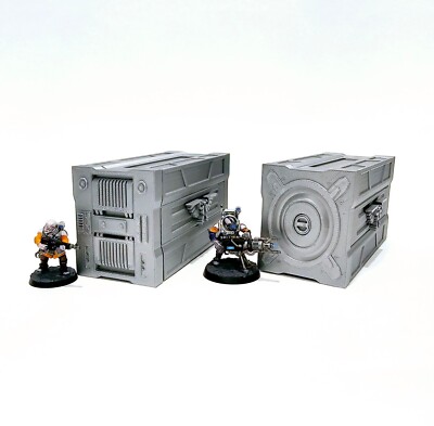 3D Printed Terrain SciFi Cargo Container Set 1 Perfect For Tabletop Wargames 