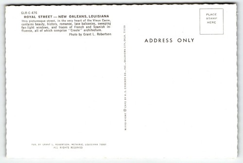 Royal Street Continental Postcard New Orleans Louisiana LA Court of Two Sisters - Picture 2 of 2