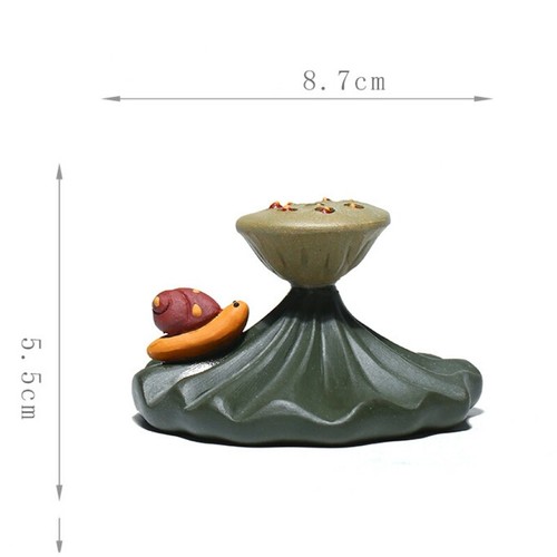 Creative Holder For Lid Of Tea Pot Gaiwan Snail Statue Yixing Zisha Lotus Root - Picture 6 of 12