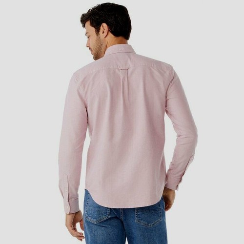 Free Assembly Men's Everyday Oxford Shirt, Red, Small - Picture 4 of 6