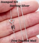 Sterling Silver Chain Necklace Fine Curb 0.8mm Stamped 925 - Choose your size