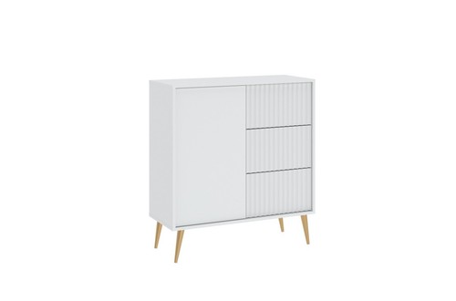 Sideboard BARCELI Schublade Kommode Weiß Matt Schrank Wohnzimmer grifflos Modern - Bild 15 von 26