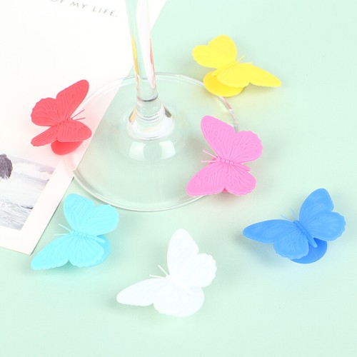 6pcs/Set Creative Cute Wine Glass Charm Suction Butterfly Decorative Wine Gl-va - Imagen 10 de 14