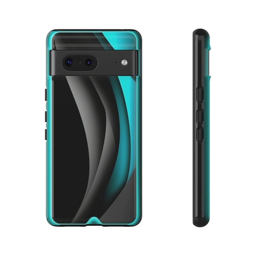 Abstract Wavy Tough Cases, Green Black Phone Covers, iPhone Samsung Pixel, - Picture 70 of 119