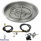 American Fireglass 25" Stainless Steel Round Fire Pit Kit Spark Ign. Natural Gas