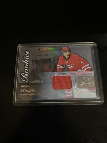 Noah Hanifin 2015-16 Fleer Flair Showcase Hockey Jersey Patch RC Hurricanes