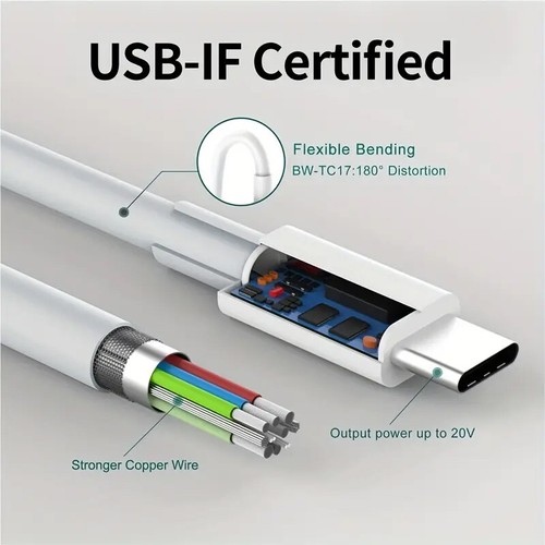 USB-C to USB C Type-C Fast Charging Data SYNC Charger Cable Cord 3/6FT LONG Lot - Picture 8 of 18