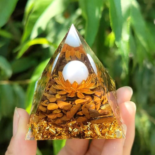 1 PC Orgonite Pyramid Ball Quartz Crystal Natural Dropper Resin Handicraft - Picture 12 of 54