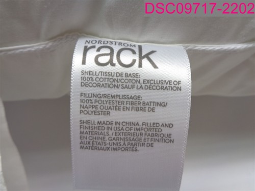 QTY=2; Nordstrom Rack 26"x26" Square White Pillow 100% Cotton Shell - Picture 4 of 6