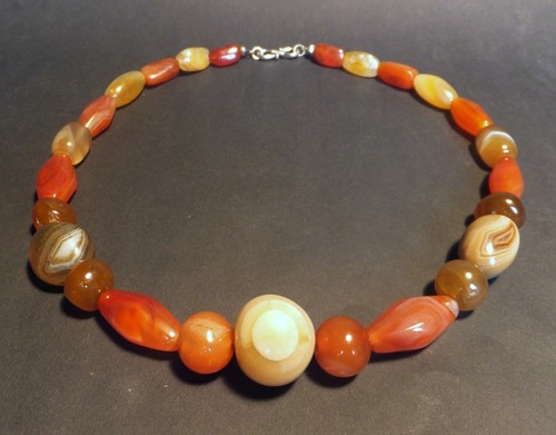 Antike ACHAT PERLEN HALSKETTE Induskultur Pakistan 500 BC Ancient BEADS Necklace - Bild 4 von 12