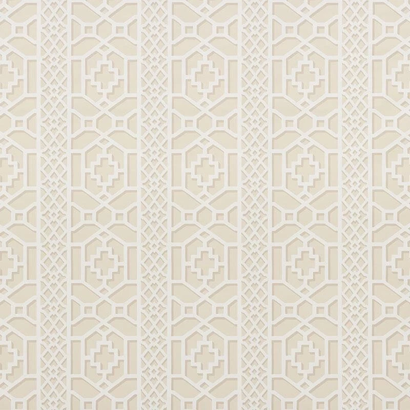 $525 SCHUMACHER Занзибар Trellis обои песок 9 ярдов запечатанный двойной рулон 5006945 - Изображение 3 из 4