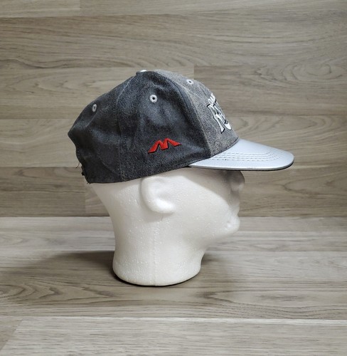 Vintage Modern Team NFL Leather Oakland Raiders Hat Snapback Cap Gray Football - Picture 2 of 10