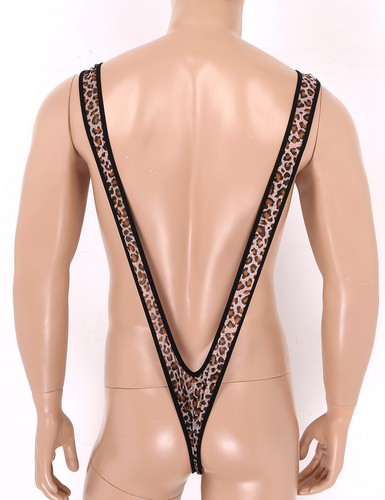 Men High Cut Thong One-piece Bodysuit Swimsuit Bathing Suit Mankini Lingerie - Picture 7 of 9